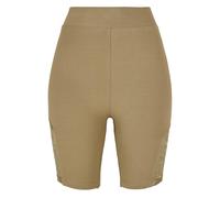 Urban Classics Ladies High Waist Lace Inset Cycle Shorts Khaki size XS | Shorts Outlet | Women | Brown XS
