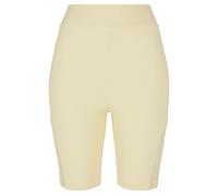 Urban Classics Women's Ladies High Waist Lace Inset Cycle Shorts Yoga, softyellow, XS
