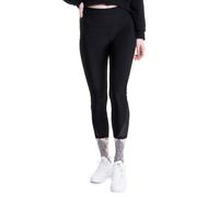 Urban Classics - Ladies High Waist Shiny Rib Pedal Pusher Black - Leggings - black - XS - 88% Polyester, 12% Elastane,Jersey XS