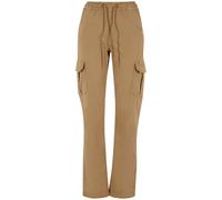 Urban Classics Ladies High Waist Twill Cargo Pants Union Beige size L | Cargo pants Outlet | Women | Brown L