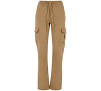 Urban Classics Ladies High Waist Twill Cargo Pants Union Beige size M | Cargo pants Outlet | Women | Brown M