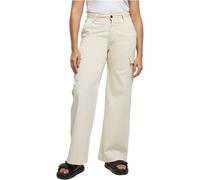 Urban Classics Ladies High Waist Wide Leg Twill Cargo Pants Pockets Loose