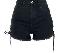 Urban Classics Ladies Highwaist Denim Lace Up Short Hot Pants black 30