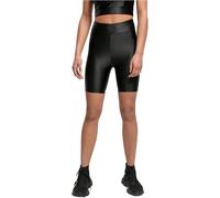 Urban Classics Mens Ladies Highwaist Shiny Metallic Cycle Shorts, Black, L UK