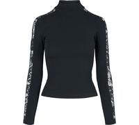 Urban Classics Ladies Lace Striped Longsleeve Long-sleeve Shirt black XS