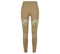 Urban Classics Ladies Laces Inset Leggings Khaki size XL | Leggings Outlet | Women | Brown XL