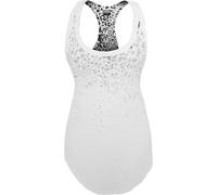 Urban Classics Ladies Long Leopard Print Loose Tank - White/Black, S