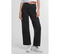 Urban Classics - Ladies Loose Utility Stretch Twill Black - Pants - black - W31 - 98% Cotton, 2% Elastane W31