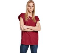 Urban Classics Ladies Natural Organic Cotton Extended Shoulder Tee 100% Organic Cotton Top Sizes XS to 5XL, Burgundy, XXL