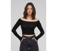 Urban Classics Women's Ladies Off Shoulder Glitter Longsleeve T-Shirt, Black, XL