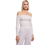 Urban Classics Ladies Off Shoulder Rib Longsleeve Pullover Sweater Slim