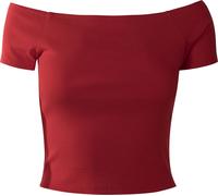 Urban Classics Ladies Off Shoulder Rib Tee T-Shirt red XL