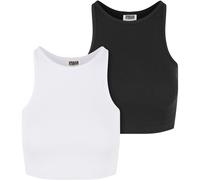 Urban Classics Ladies Organic Cropped Rib Top 2-Pack Women Crop Bio Short