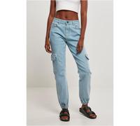 Urban Classics Ladies Organic Stretch Denim Cargo Pants Cargo Pockets Loose