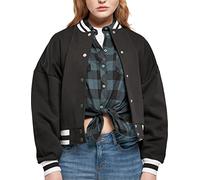 Urban Classics Women's Ladies Oversized College Sweat Jacket Cardigan Sweater, Black, XL