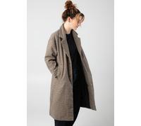 Urban Classics - Ladies Oversized Plaid Unionbeige/Black - Coat - beige - S - 60% Cotton, 40% Polyacrylic,Cotton S