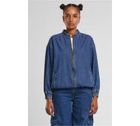 Urban Classics Ladies Oversized Skater Jacket Mid Deep Blue Washed size XL | Denim Jackets Outlet | Women | Blue XL