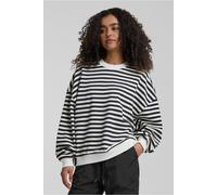 Urban Classics Ladies Oversized Striped Crewneck Black/whitesand size XS | Sweaters Outlet | Women | Black XS