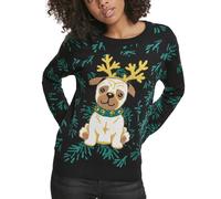 Urban Classics Ladies - Pug Christmas Sweater black
