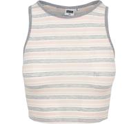 Urban Classics Ladies Rib Stripe Cropped Top Women Tank Top Striped Sporty