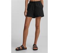Urban Classics - Ladies Seersucker Black - Shorts - black - L - 100% Cotton L