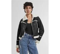 Urban Classics - Ladies Shearling Black/Whitesand - Jacket - black - S - 100% Polyester,Fake Leather S
