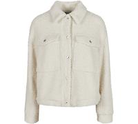 Urban Classics Ladies Sherpa Trucker Jacket Faux Fur Chest Pocket White