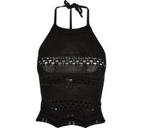 Urban Classics Women's Ladies Short Crochet Knit Neckholder Top Cami Shirt, Black, S
