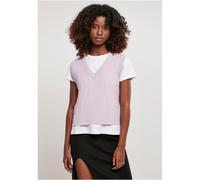 Urban Classics Ladies Short Knit Slip On Pullover V-Neck Ribbed Cuffs
