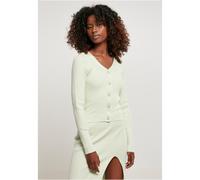 Urban Classics Ladies Short Rib Knit Cardigan Shirt Slim Fit Button