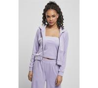 Urban Classics Ladies Short Velvet Zip Hoody Jacket Short Cut