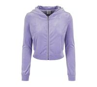 Urban Classics Ladies Short Velvet Zip Hoody Lavender size M | Hoodies Outlet | Women M