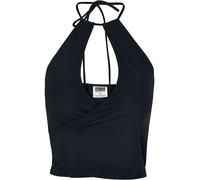 Urban Classics Ladies’ short wrap halterneck top Top black M