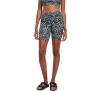 Urban Classics Women's Tb5012-ladies Tie Dye High Waist Cycle Shorts, Black/White, XL