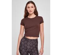 Urban Classics - Ladies Stretch Jersey Cropped Brown - T-Shirt - brown - XL - 95% Cotton, 5% Elastane XL