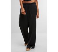 Urban Classics - Ladies Structured Wideleg Black - Pants - black - L - 100% Polyester L