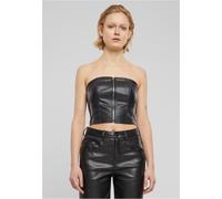 Urban Classics - Ladies Synthetic Leather Bandeau Black - Top - black - XL - 100% Polyester,Fake Leather XL