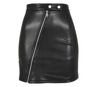Urban Classics Ladies Synthetic Leather Biker Skirt, Women's Skirt in Faux Leather Look, Available in Black, Sizes XS - 5XL, Black, 5XL