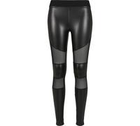 Urban Classics Ladies Tech Mesh Faux Leather Leggings Sports Pants