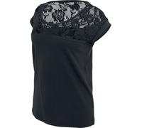Urban Classics Ladies Top Laces Tee T-Shirt black XS