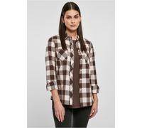 Urban Classics Ladies Turnup Checked Flannel Shirt Cotton Flannel Check