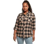 Urban Classics Ladies Turnup Checked Flannel Shirt Cotton Flannel Check