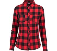 Urban Classics Ladies Turnup Checked Flannel Shirt Flanel Shirt black red L
