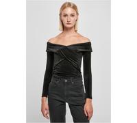 Urban Classics Ladies Velvet Rib Crossed Off Shoulder Longsleeve Pullover