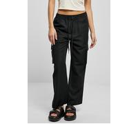 Urban Classics Ladies Vicose Straight Leg Cargo Pants Black size XS | Cargo pants Outlet | Women | Black XS