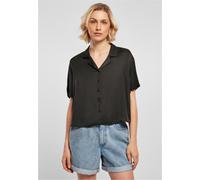Urban Classics Damen Ladies Viscose Satin Resort Shirt Black