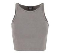 Urban Classics Ladies' Washed Rib Jersey Cropped Top Top grey XS
