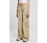 Urban Classics Ladies Wide Crinkle Nylon Cargo Pants Concrete size L | Cargo pants Outlet | Women L