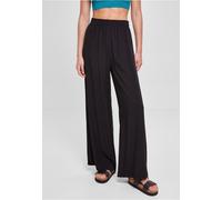 Urban Classics - Ladies Wide Leg Viscose Black - Pants - black - L - 100% Viscose L