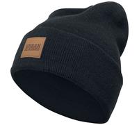 Urban Classics Leatherpatch Long Beanie Beanie black Onesize